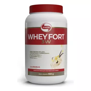 Whey Fort 3w Vitafor Proteina Em Po Sabor Baunilha. Em Pote De 900g