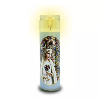 Vela Vidro Altar Nossa Senhora De Fátima - 12 Unidades