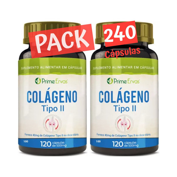 Colágeno Tipo 2 40mg Premium -promoción 240 Capsulas Sabor Sin Sabor