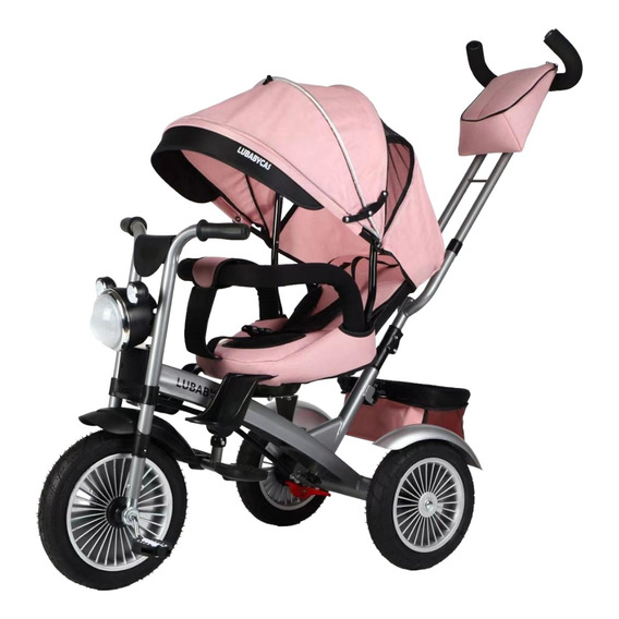 Triciclo Multifuncional 360° Con Foco Lubabycas Rosado