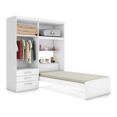 Closet Con Cama,guardarropa,recamara,closet,base Individual