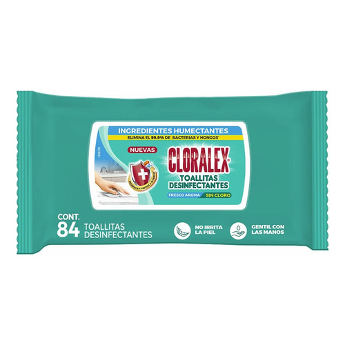 Toallitas desinfectantes Cloralex con aroma fresco de 84 unidades