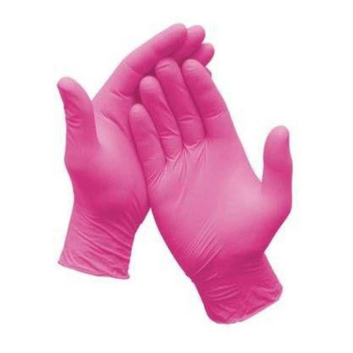 Guantes descartables antideslizantes Supermax color rosa talle S de nitrilo x 100 unidades