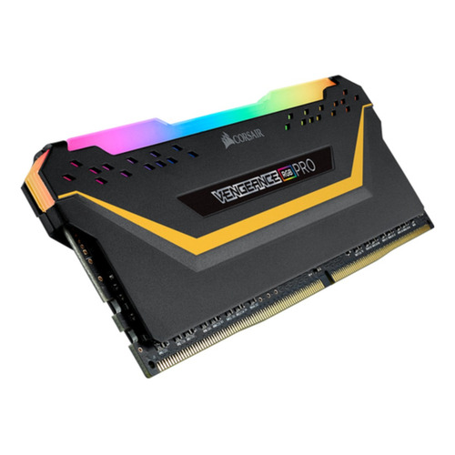 Memoria RAM Vengeance RGB Pro gamer color negro/amarillo 32GB 2 Corsair CMW32GX4M2E3200C16