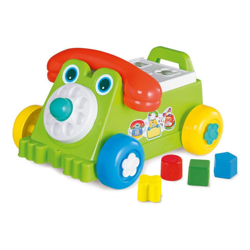 Rivaplast 610 telefono arrastre y encastre formas juguete didactico bebes color Multicolor