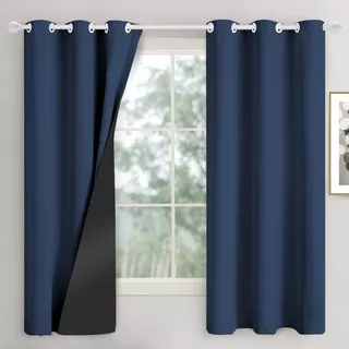 Cortina Blackout Corta Luz Blecaute 2,80 X 1,60 Sala/quarto Cor Azul-marinho