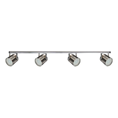 Riel 2 Metros 4 Spot Acero Móvil Cilindro Ar111 Apto Led 