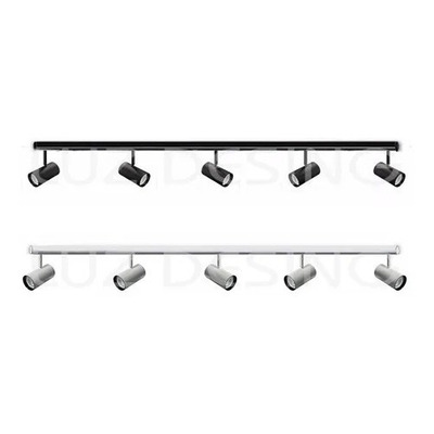 Riel 1 Metro Con 5 Luces Spot Blanco Apto Led Deco Moderno