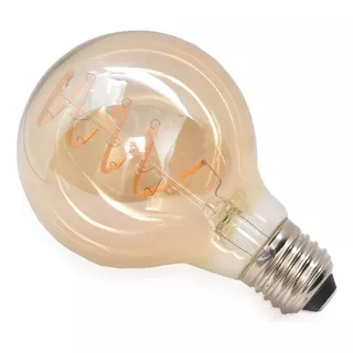 Foco Edison Led Vintage 3w Espiral Vertical Globo G80 Luz Ámbar