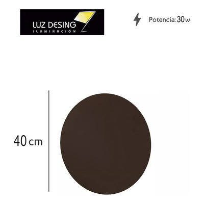 Aplique Led Weber Xl 30w 40cm. Negro Diseño Moderno Cie