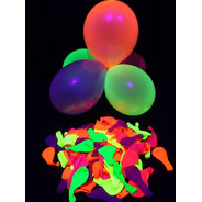 50 Balão (bexiga) Neon N09 Diversas Cores (brilha Luz Negra)