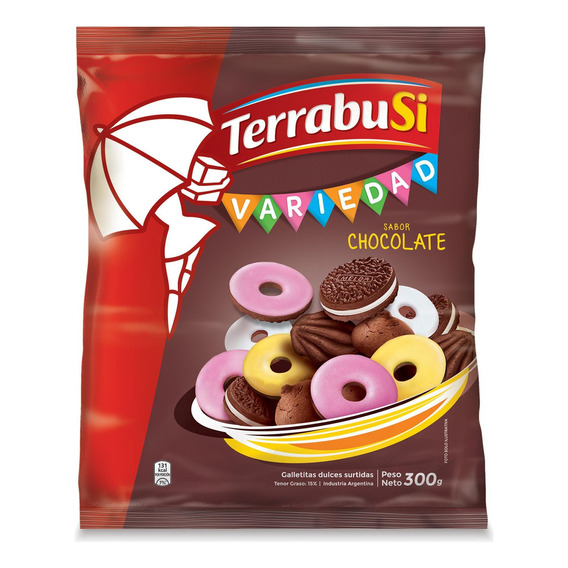 Galletita Terrabusi Variedad de chocolate 300 g