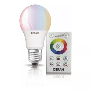 Lámpara Led Osram Rgbw Dimm C/ctrol Remoto X 3 Unidades E27 Color De La Luz Rgb