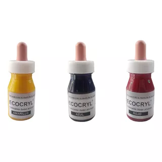 Pack Primario X 3 Colorantes Liquidos 25grs  Resina Ecocryl 