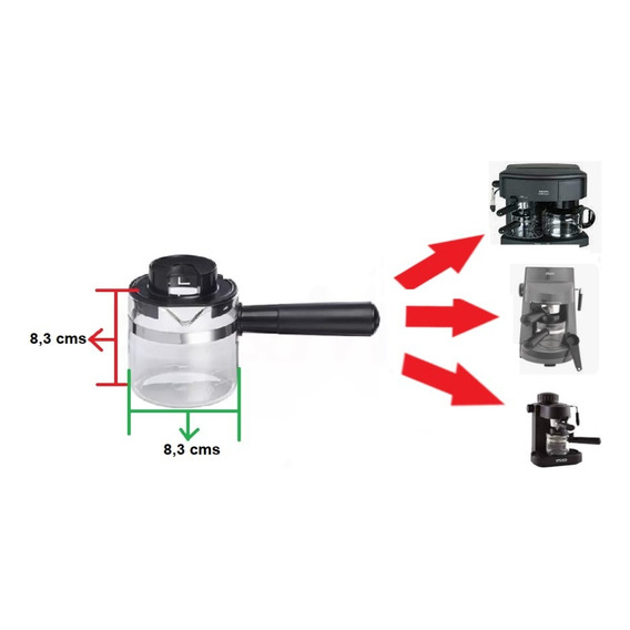 Vaso Vidrio Para Cafetera  Capuchinera Varias Marcas 