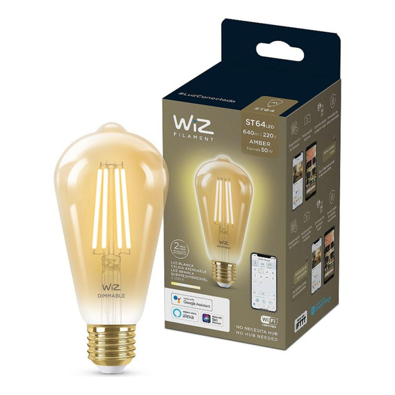 Foco Led Inteligente Filamento Pera Wiz Vintage St64 6.9w