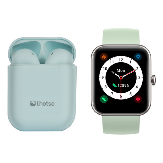 Pack Smartwatch Live 206 Mini Green + Audifono Rm12