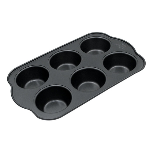 Molde Para Muffin Charola 6 Muffins Grande 7 Cm Vencort Color Negro
