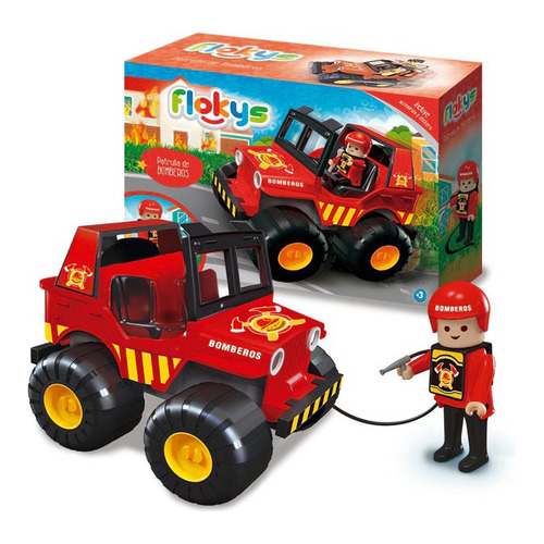 Flokys Jeep Bomberos Con Accesorios Y Stickers Dimare Cantidad De Piezas 50