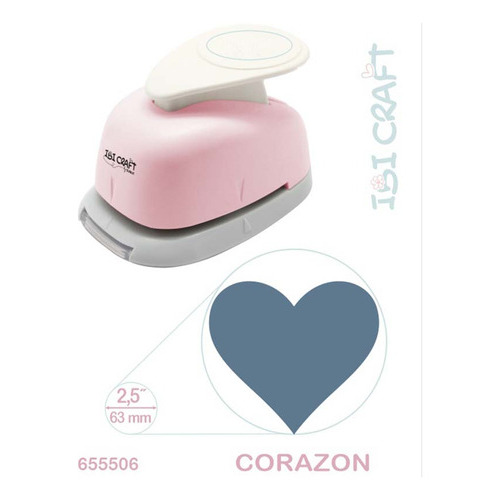 Sacabocado Perforadora Artística 2,5 In- 6,4 Cm Corazón Color Rosa pálido