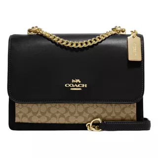 Bolsa Coach Crossbody Bandolera Klare Lona Logo Negro-kakhi