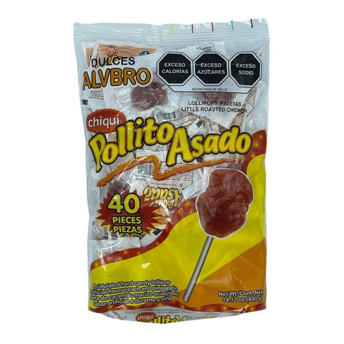 Paleta Pollito Asado Alvbro Dulce 40 Pz