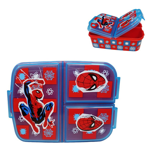 Lunchera Con Divisiones Infantil Vianda Escolar Spiderman Color Rojo Spiderman - Spidey