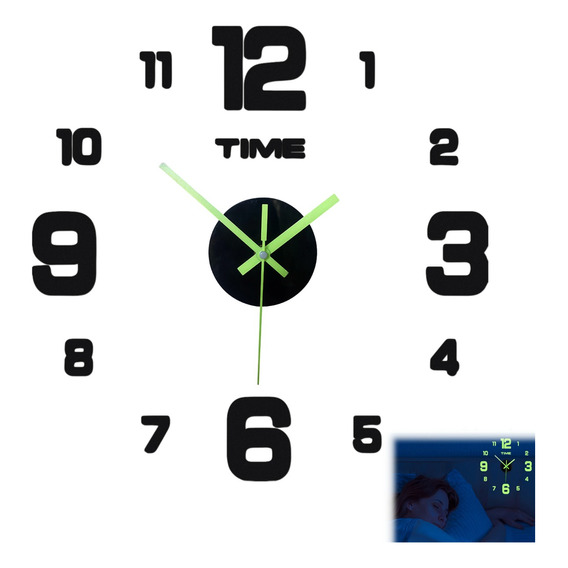 Reloj De Pared Moderno 3d Decorativo Grande Luminoso Diy