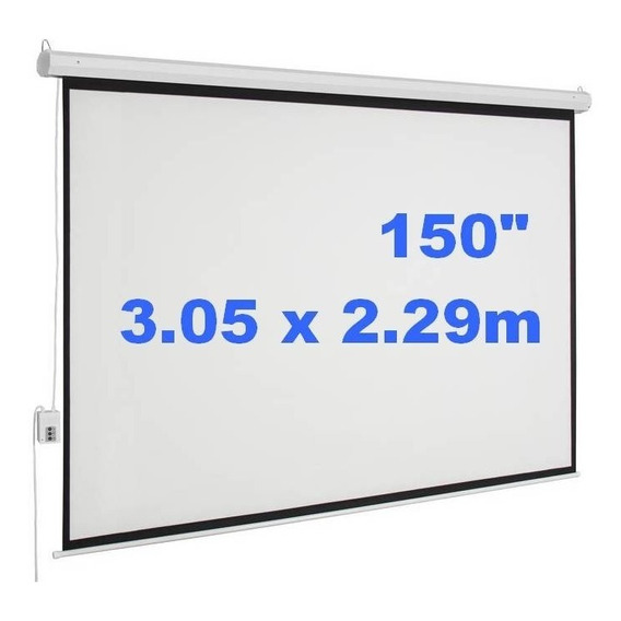 Pantalla Ecran Eléctrico 150 Pulgadas 3.05x2.29m - Importado