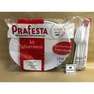 Kit Churrasco Refeição Oval Prafesta 50 Pessoas + Copo 300ml