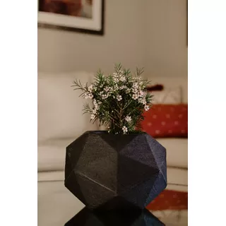 Vaso De Planta Polietileno Decorativo Esfera Diamante 3d Pp