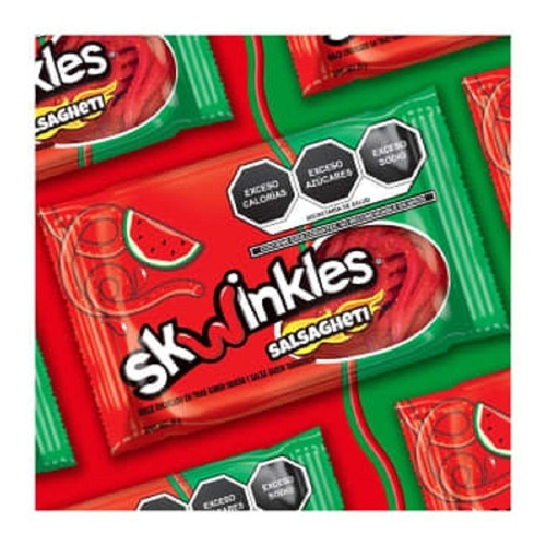 Dulce Enchilado Skwinkles Salsagheti Con 24 Piezas