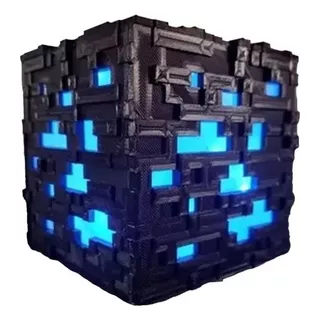 Lámpara Velador Minecraft Piedra Bloque