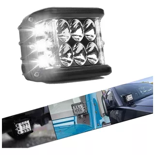 Faro Dually 12 Led Lateral Con Estrobo 36w 12v Luz Blanca