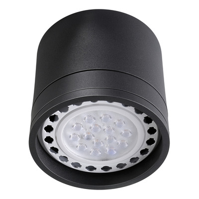 Spot Plafon Monovolumen Aluminio Apto Led Ar111 Negro