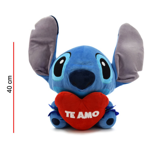 Peluche Stitch Sentado Corazón Te Amo 40 Cm