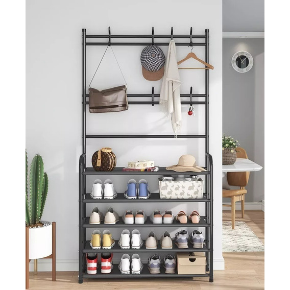 Organizador Multifuncional Rack Zapatero Perchero 4 En 1