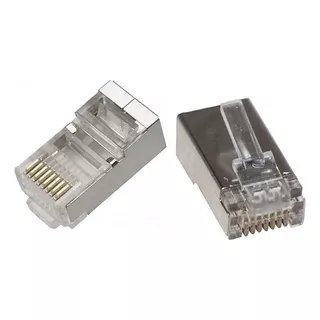 Conector Blindado Cat5e Kit 100 Rj45 Cabo Rede Lote Oletech