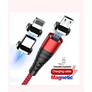 Cable Magnetico 3 Puntas iPhone Microusb Tipo C 360°