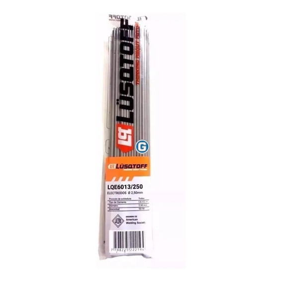 Electrodos Soldar 6013 Lusqtoff 2,50 Mm X 1 Kg. Punta Azul