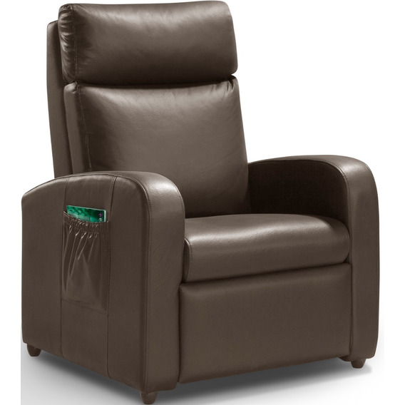 Sillón Poltrona Reclinable En Pu  Negro O Chocolate 1038