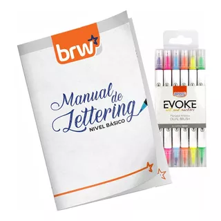 Manual De Lettering + Marcadores Dual Brush X6 Brw