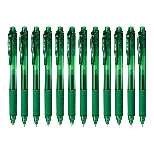 Bolígrafos Pentel Energel Bln105 Tinta Gel Líquida 0.5mm 12u Color de la tinta Verde