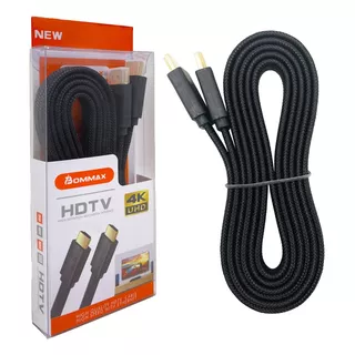 Cabo Hdmi Versão 2.0 4k Gamer Ultra Hd Flat 1,8m - Bommax