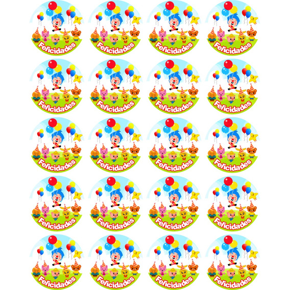 100 Stickers De 4cm Para Fiesta De Varios Personajes