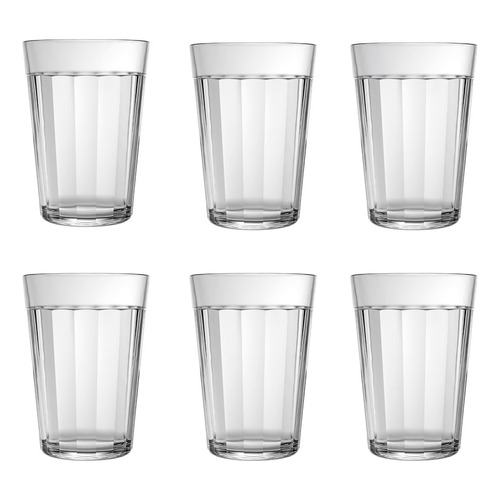 Juego de 6 vasos de vidrio American Long Drink, 300 ml, Nadir