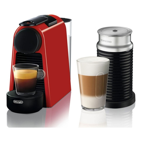 Cafetera Nespresso Essenza Mini + Aeroccino 14 Cáp Regalo Color Rojo