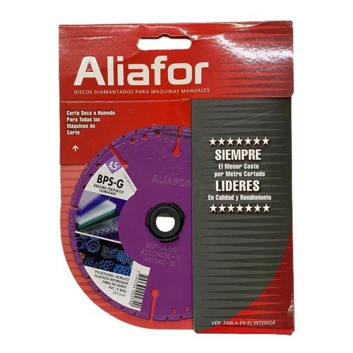 Disco Diamantado Aliafor Bps 4.5 G Acrilicos Plasticos Fibra