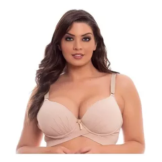 1 Sutiã Plus Size Reforçado Cor Lisa Soutien Bojão Lingerie 