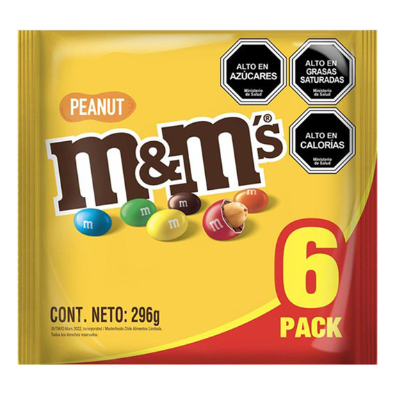 M&m Chocolate Con Leche Y Maní 49g X 6un